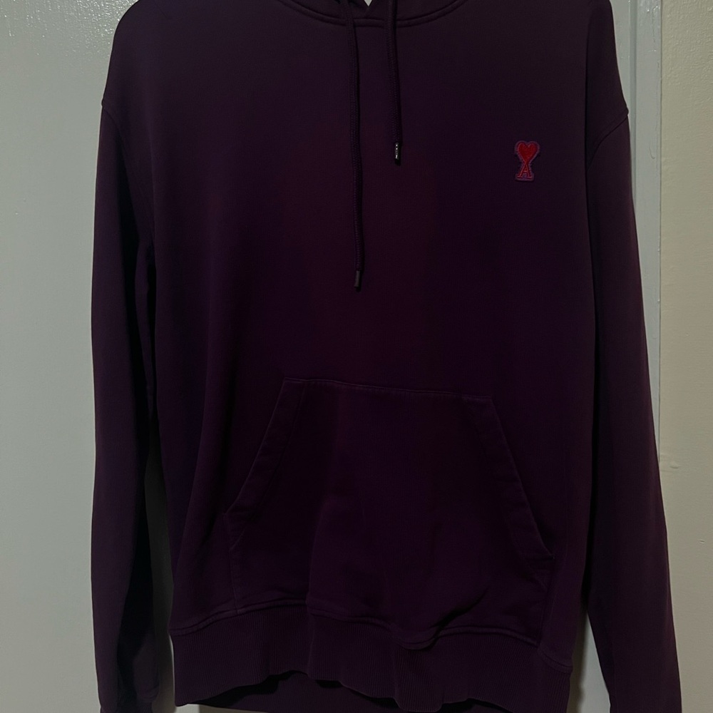 Ami Purple Hoodie with Red Logo